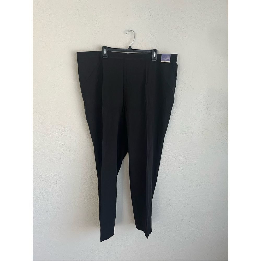 Laura Scott Woman Black Poly Pull On Pant Full Length, Size 24WA